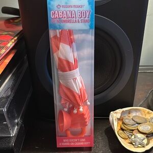 Red and White Mini Umbrella Phone Stand - Cabana boy